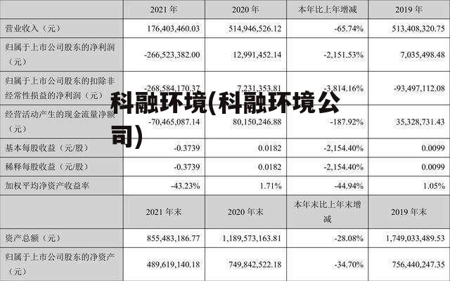 徐州科融环境最新情况探析及概述